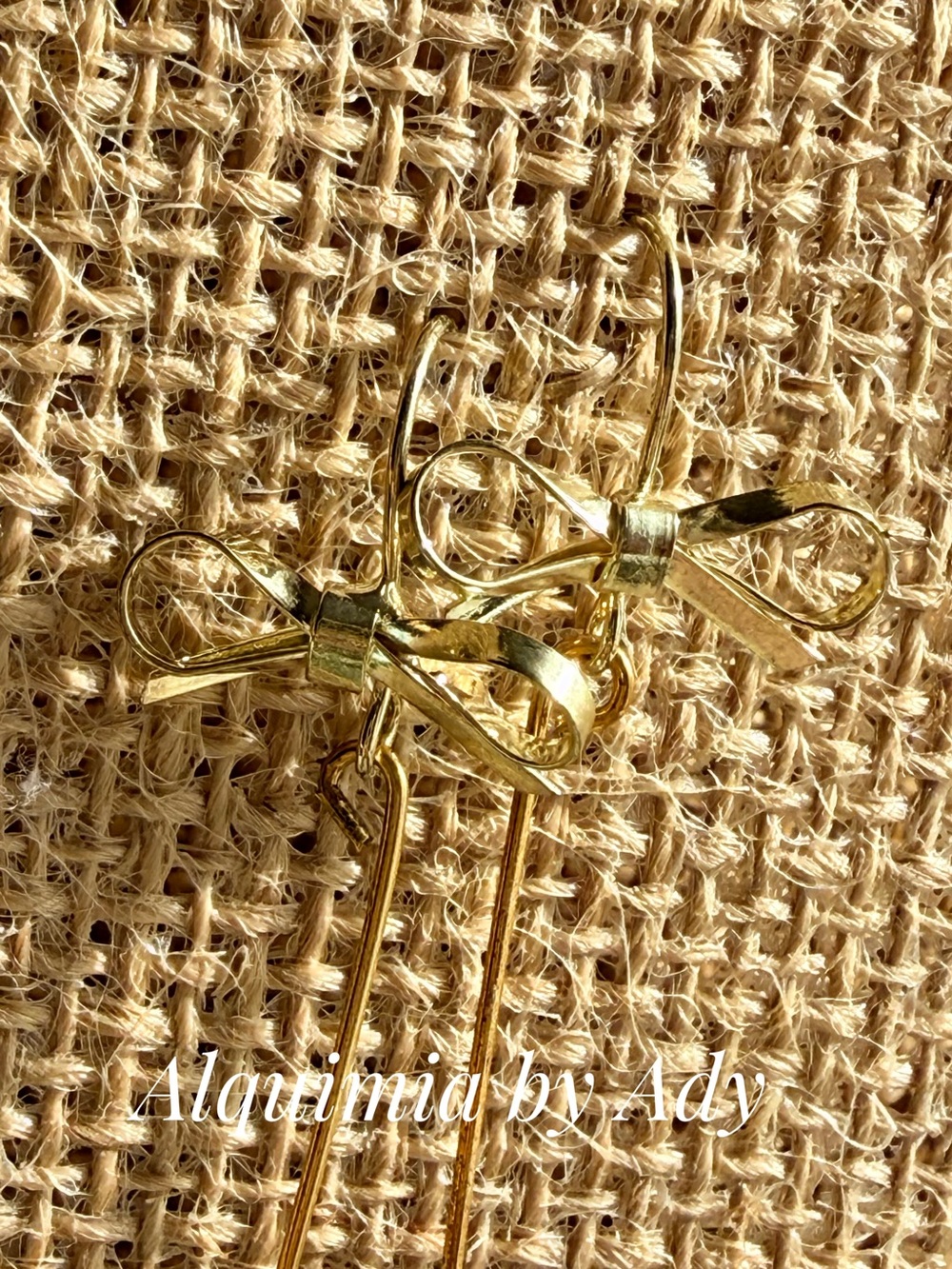 Turquoise and Gold Wire-Wrapped Drop Earrings + ribbon - Picture 3 of 3